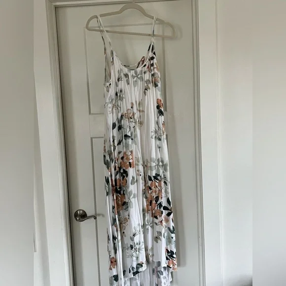 chinese dress ladies Love Language Floral Maxi Dress Peach/Teal / L main image 0